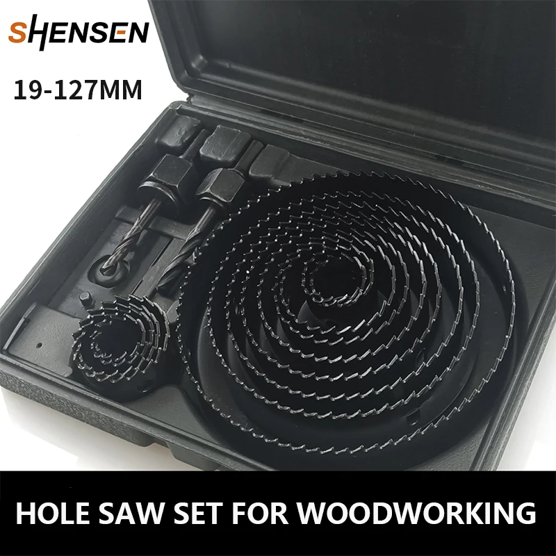 

5/8/13Pcs Wood Hole Saw Set 19-127mm Drill Bit for Wood PVC Plasterboard