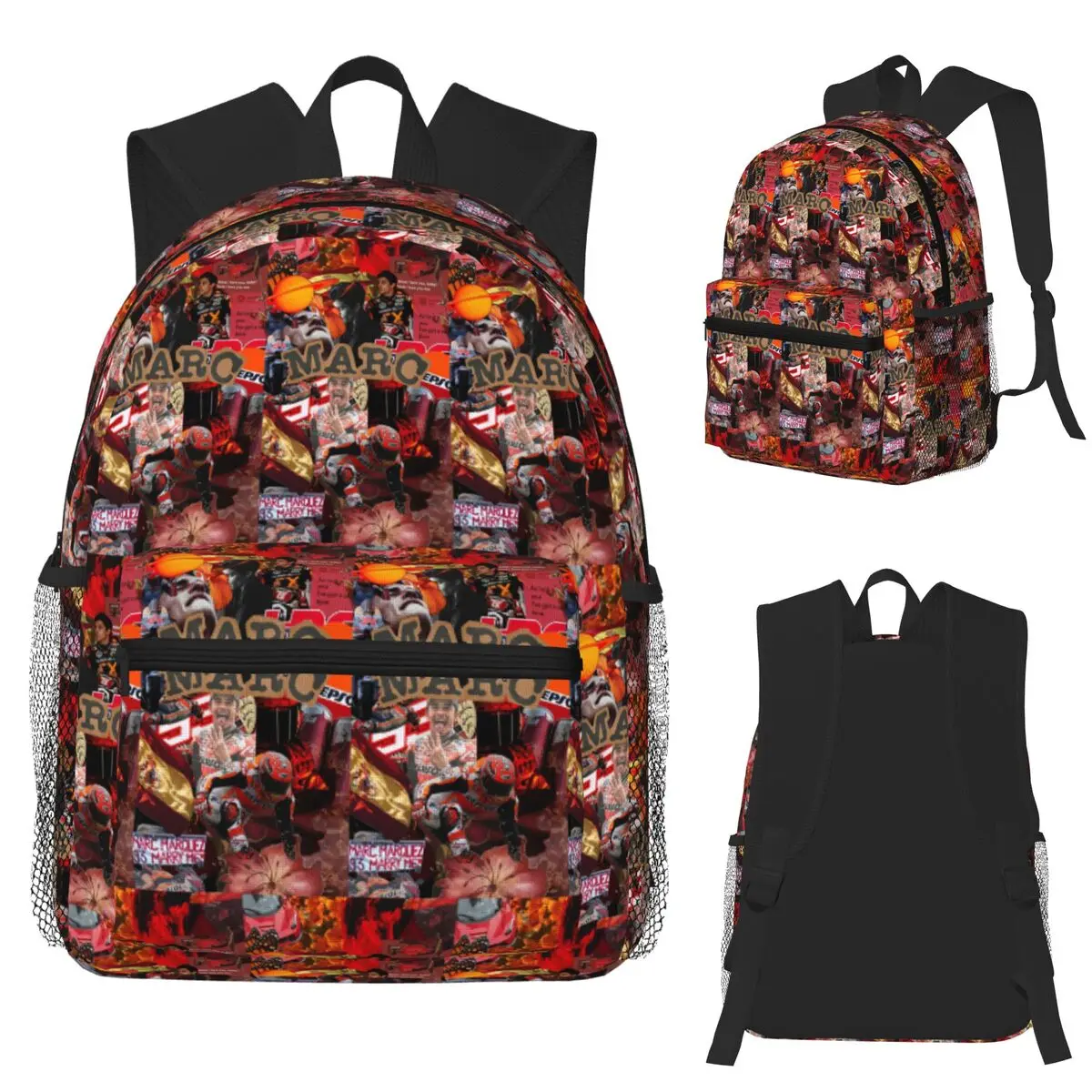 

Motorcycle Racing Marqueze Student Backpack School Bag Hiking Travel Daypack for Boys Girls Fashion Bookbag Shoulder Bags