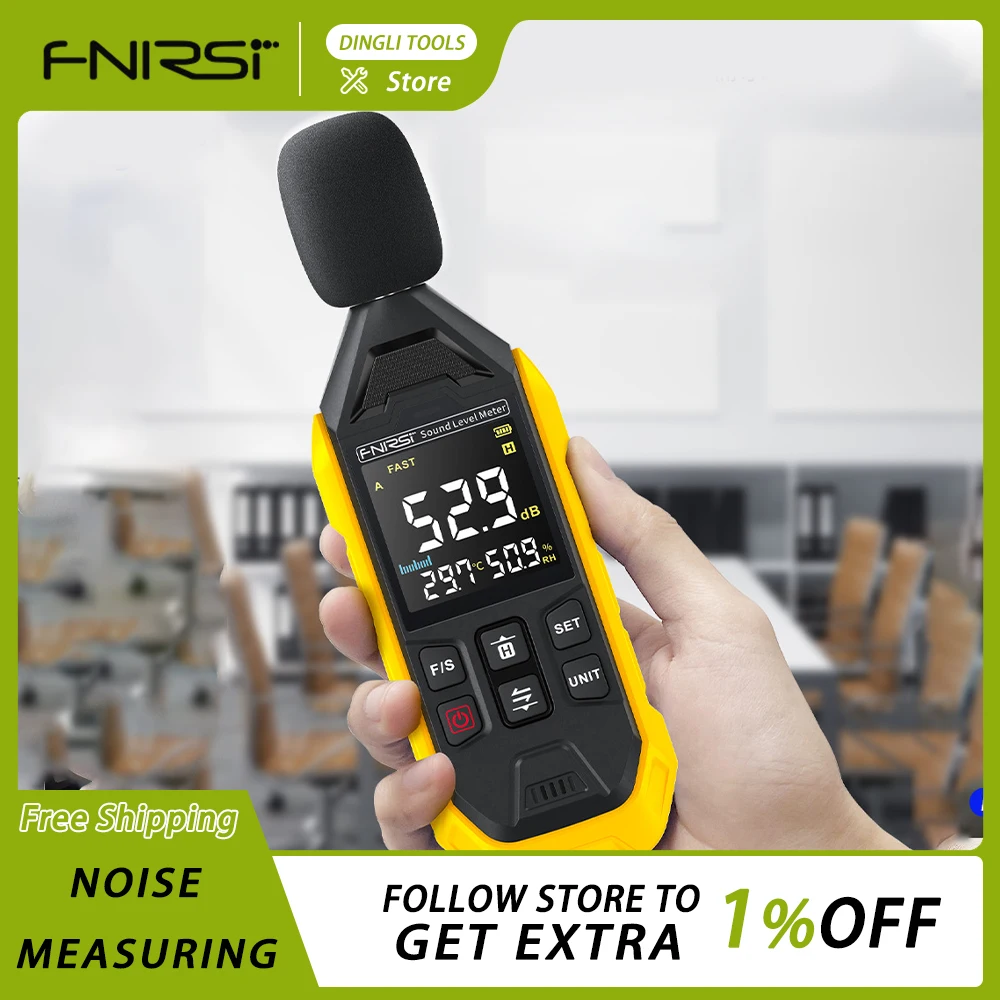 Fnirsi Fdm01 Noise Measuring Instrument Sound Level Meter Digital Handheld Db Meter 30~130db Audio Measuring Instrument Custom