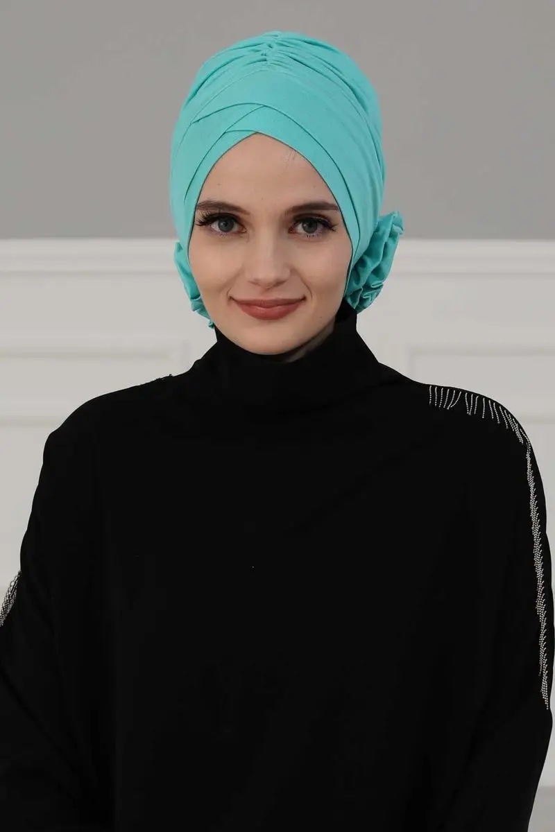 Cross Rose Bone Turquoise