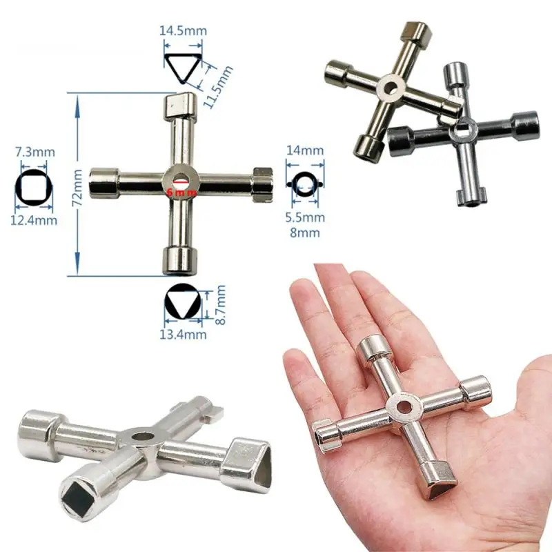 Multifunction For Gas Electric Meter Cabinets Bleed Radiators 4 Ways Universal Triangle Wrench Key Plumber Keys Triangle