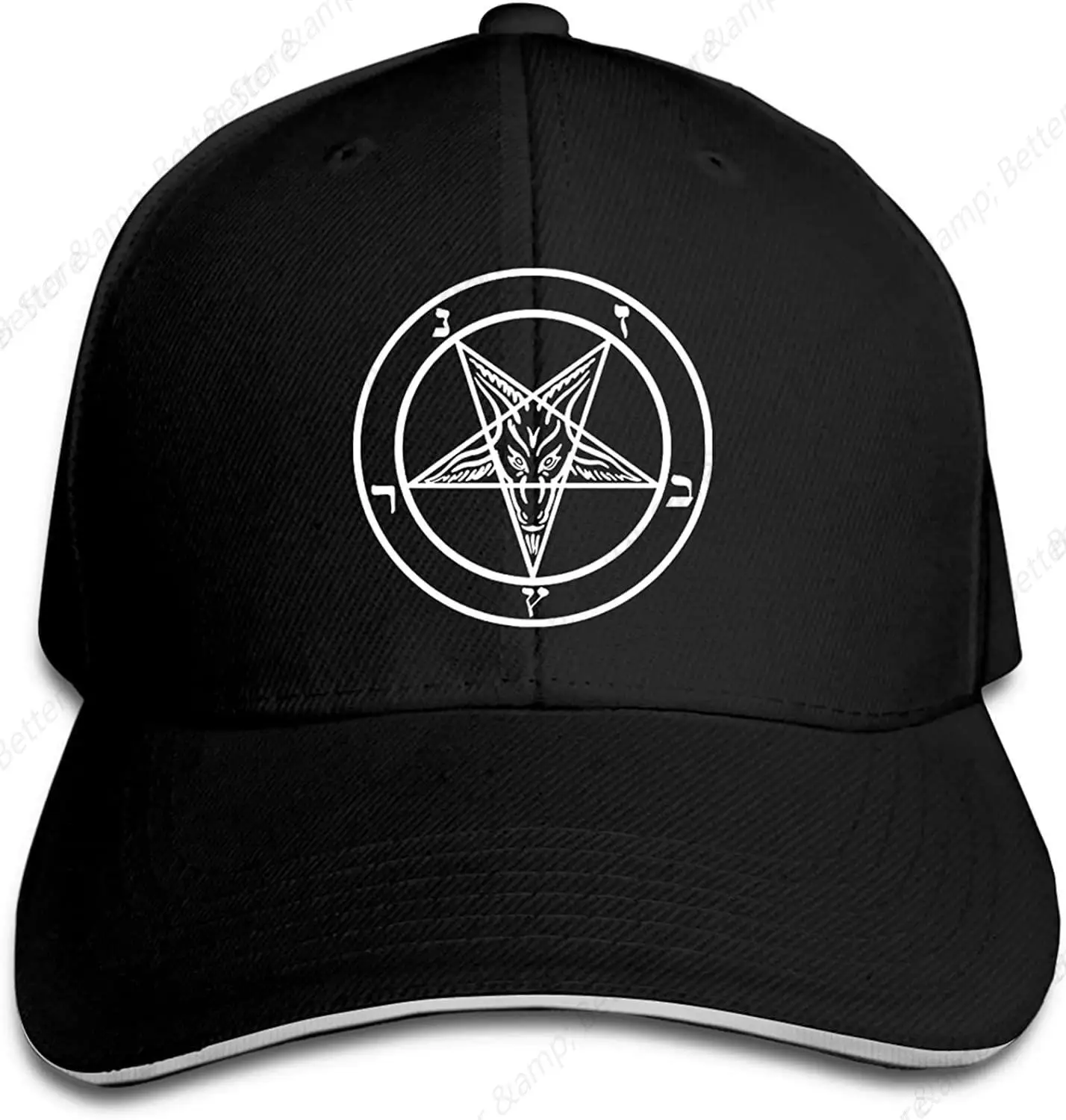 Goat of Mendes Pentagram Satan Satanic Baphomet Unisex Baseball Caps Sandwich Caps Dad Hat