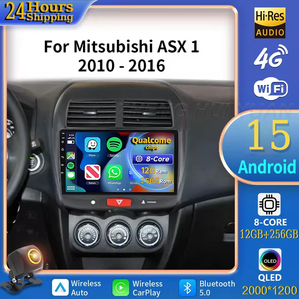 

For Mitsubishi ASX 1 2010 - 2016 Android 15 Car Radio Multimedia Player Android Auto Carplay Head Unit Navigation GPS