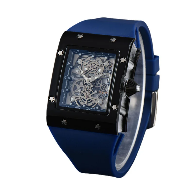 Orologio meccanico a bilanciere imitazione da uomo cavo del commercio estero Orologio semplice ed elegante e versatile Orologio al quarzo casual da uomo