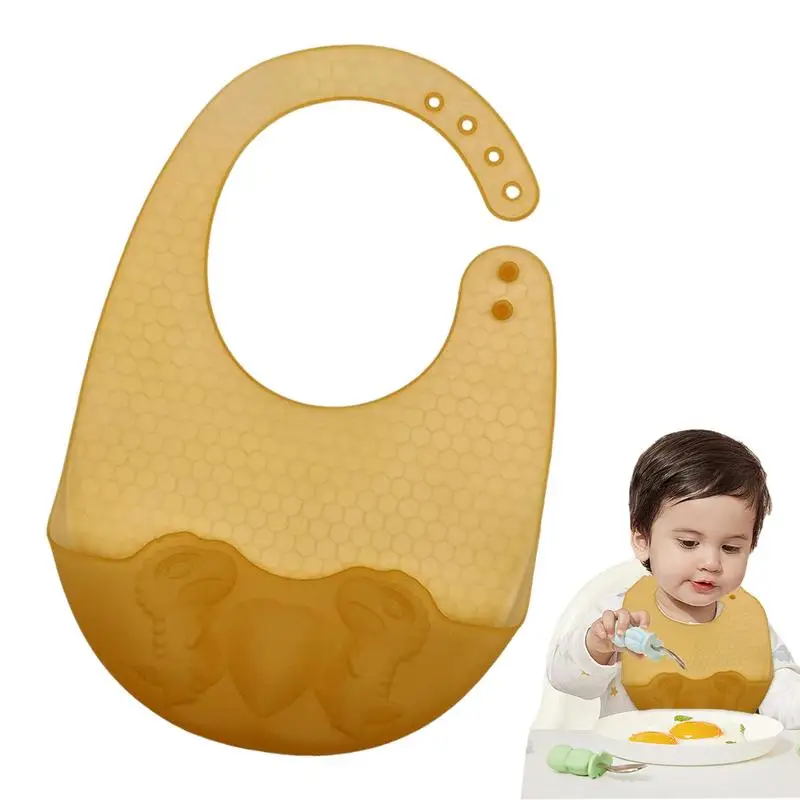 

Kids Bibs Unisex Soft Silicone Feeding Bibs Adjustable Baby Food Feeding Bibs Eating Bibs With Food Catcher In Dinosaur Pattern