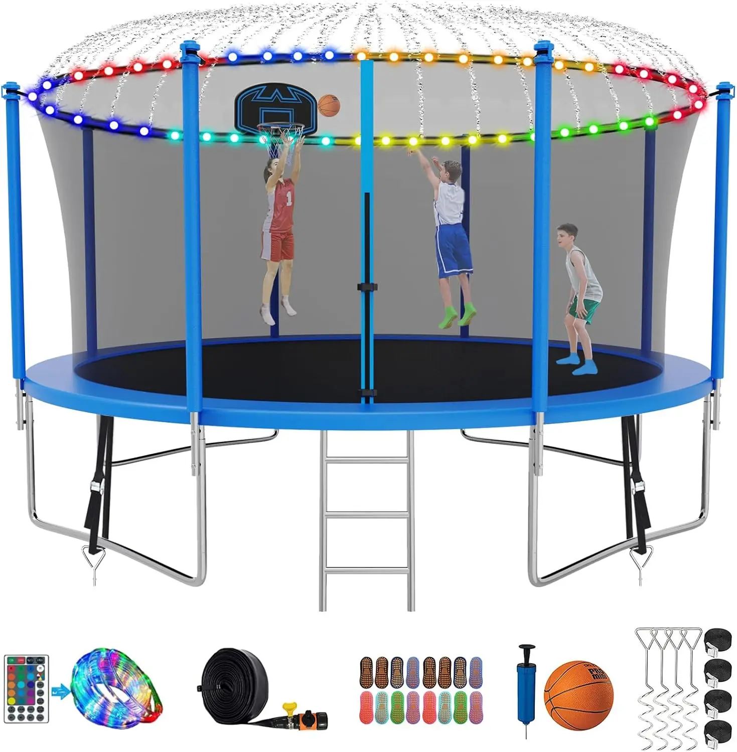 

Tranpoline 1500LBS 16 15 14 12 10 8 FT Tranpoline for 7 10 Kids and Adults Windproof Outdoor Tranpoline with Enclosure Net Baske