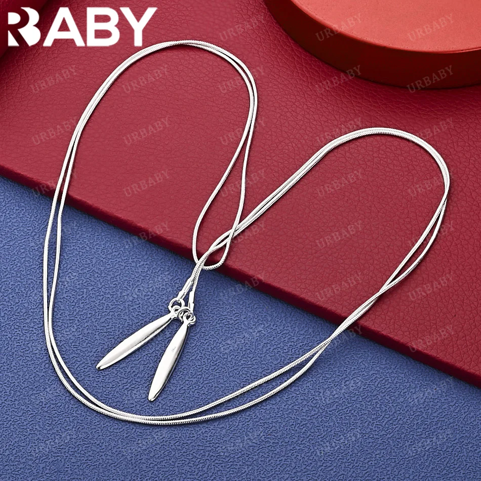 

URBABY 55cm 925 Sterling Silver Chain Necklace Creativity Gifts Street All-match Party And Daily Wear