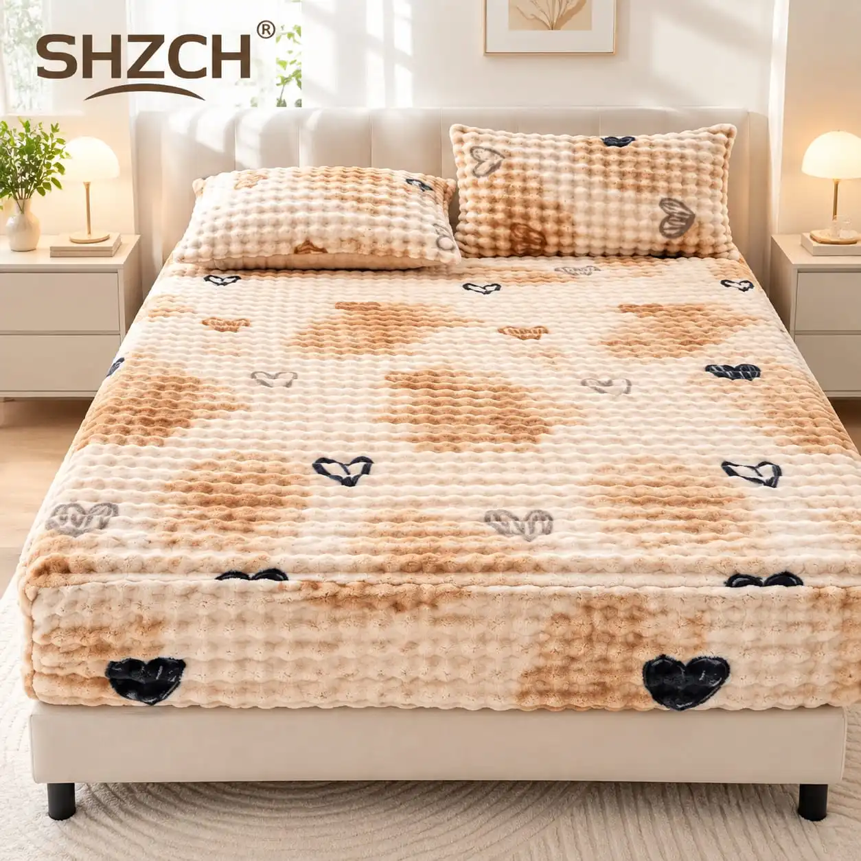 Premium Flannel Fitted Sheet Elastic Winter Mattress Cover Thick Warm Velvet Bed Linens 150/180/200cm Home Thermal Bedding