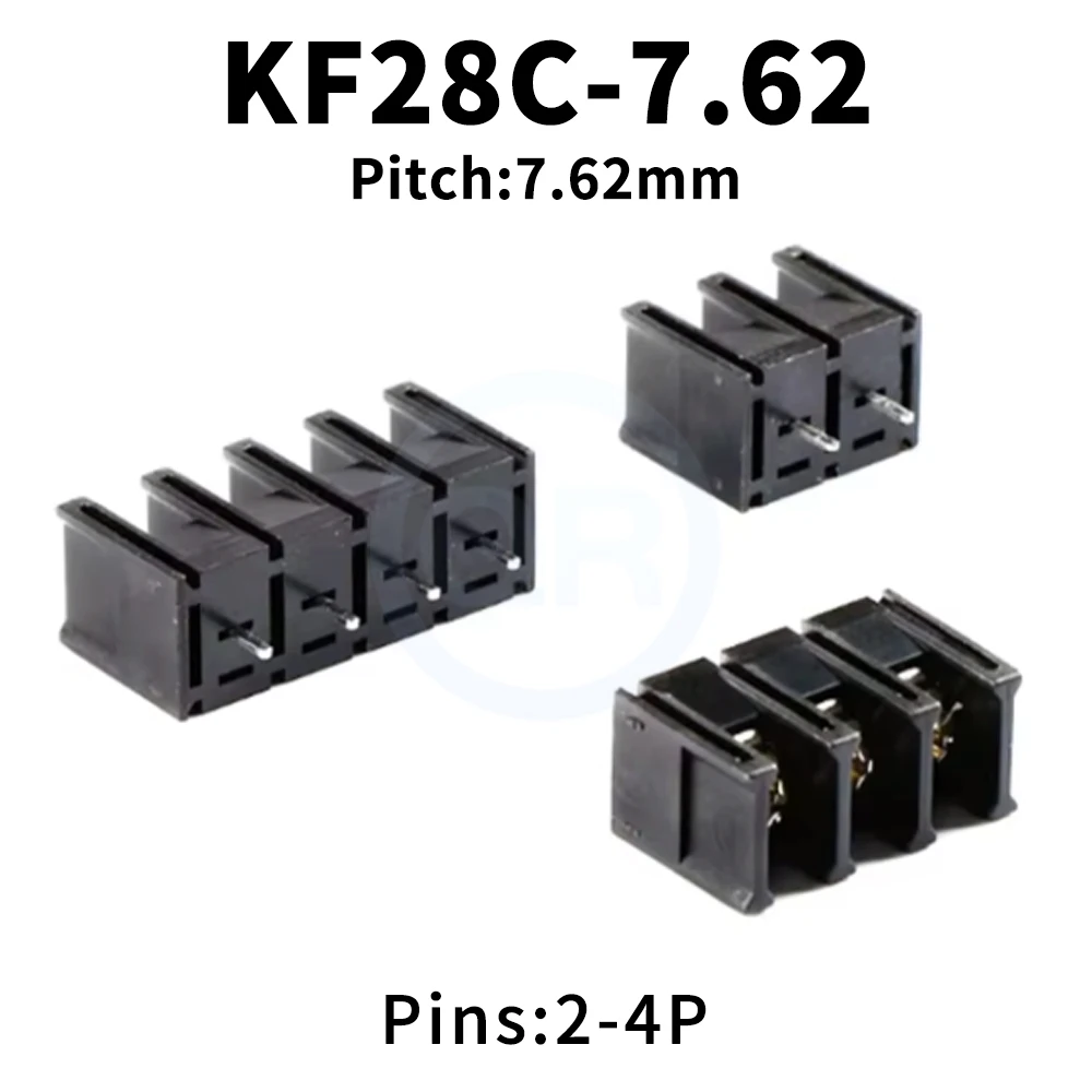 (10 pcs) KF28C-7.62mm 2P 3P 4P Direct Plug With Protective Cover Pitch Fence Type Terminal Block Middle Foot Position KF28C 7.62