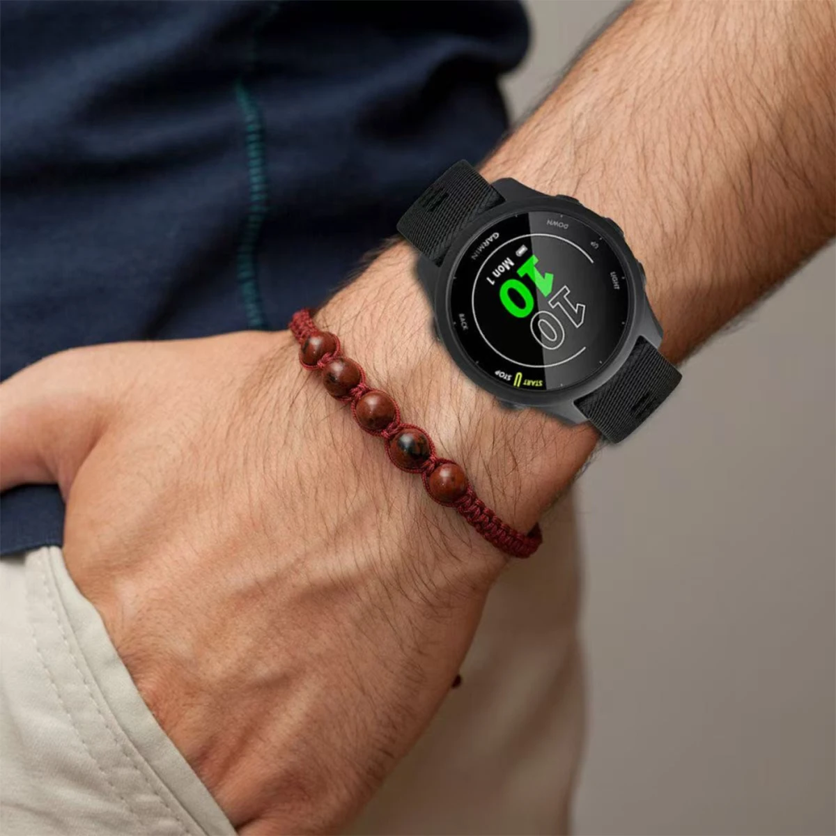 حافظة واقية من السيليكون الناعم لغطاء ممتص الصدمات بإطار Garmin Forerunner 255 265