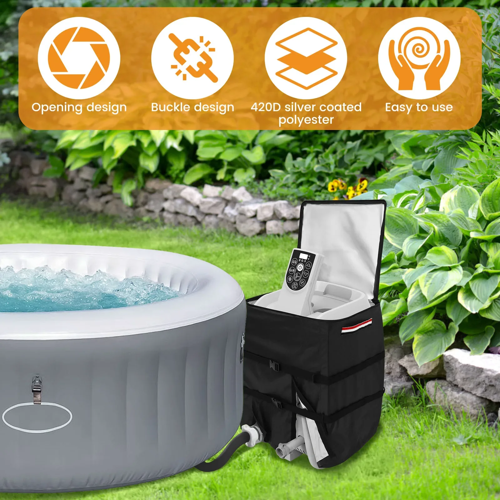 Universal Inflatable Spa Water Heater Pump Cover For Hot Tub Spa Heater Pump Waterproof Hot Tub Pump Cover Outdoor Pool Parts