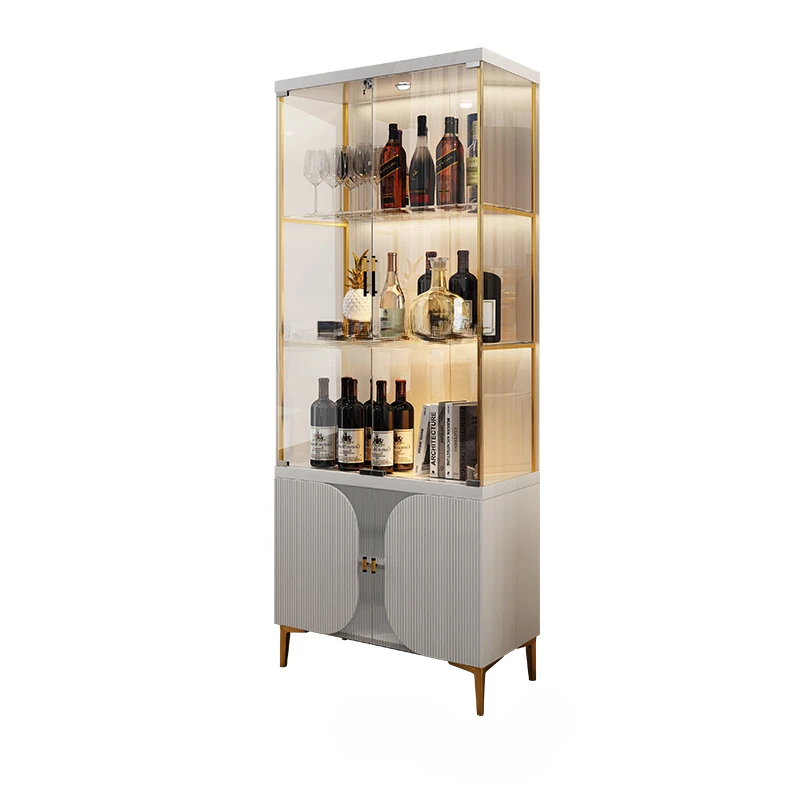 

Wine Cabinet Modern Minimalist Living Room Wall Glass Wine Cabinet Display Cabinet Light Luxury High-End Wine