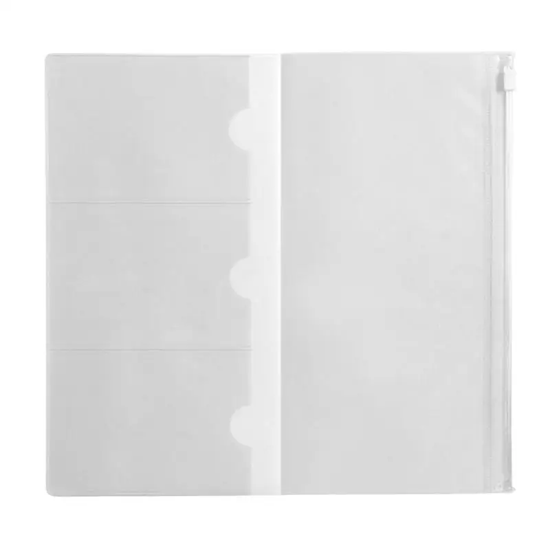 Midori Travelers Notebook PVC Zipper Bag Journal Planner Card Storage Pouch Standard/Pocket/Passport Accessory view 6