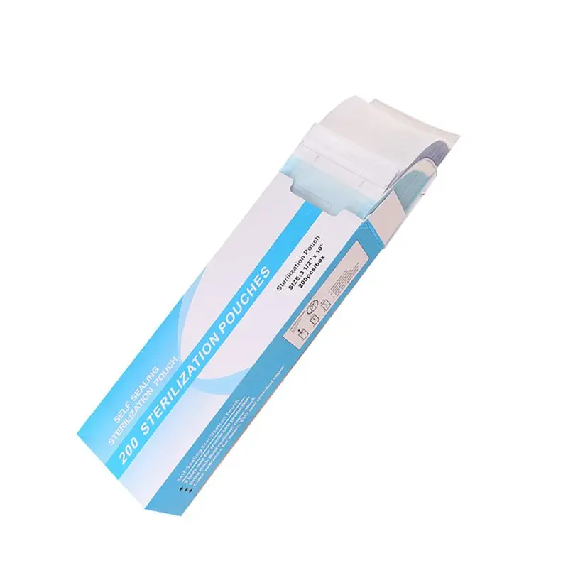 200 PCS Self Sealing Sterilization Pouch Bags For Nail Tools Grade Paper Disposable Storage Bag 90Mmx260mm-A27R