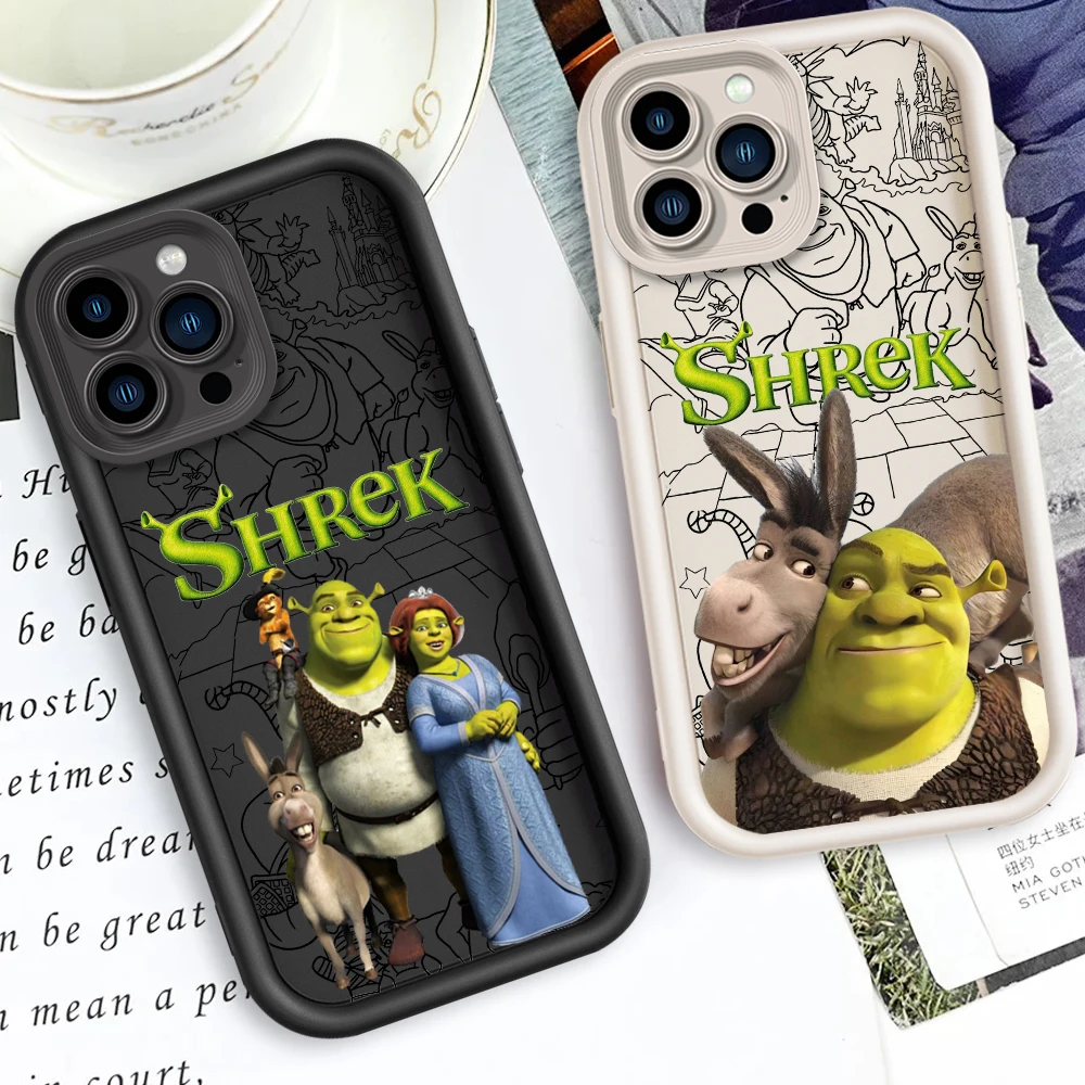 Movie Anime S-Shreks Art Eye Ladder For Apple iPhone 15 14 13 12 11 XS XR X Pro Max Plus Soft Phone Case