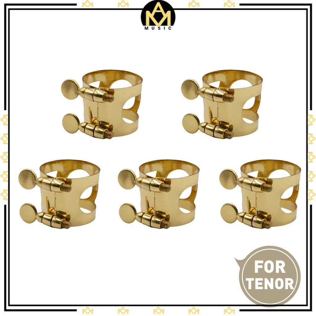 

5PCS Tenor Sax Mouthpiece Ligature Metal For Saxophone W/ Double Screws Woodwind Parts