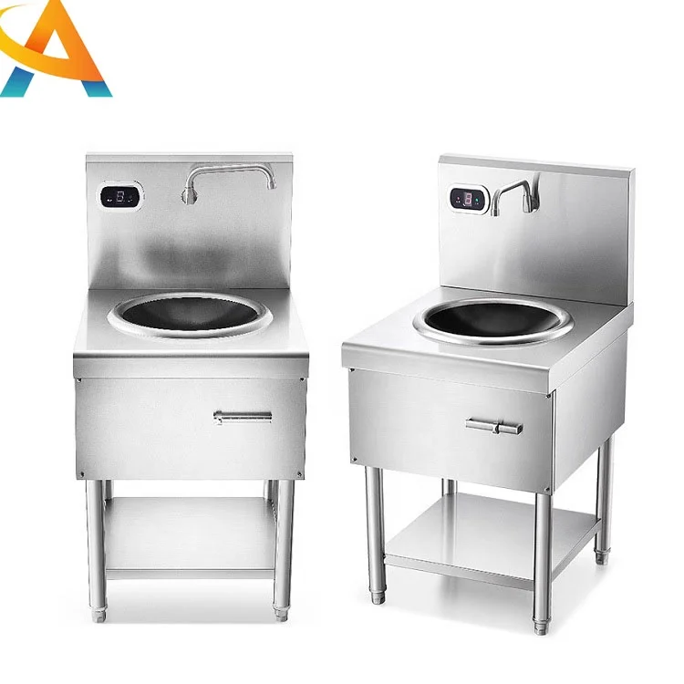 

Big Capacity Large Concave Double Burners Stir Fry Cooker Induction Frying Stove