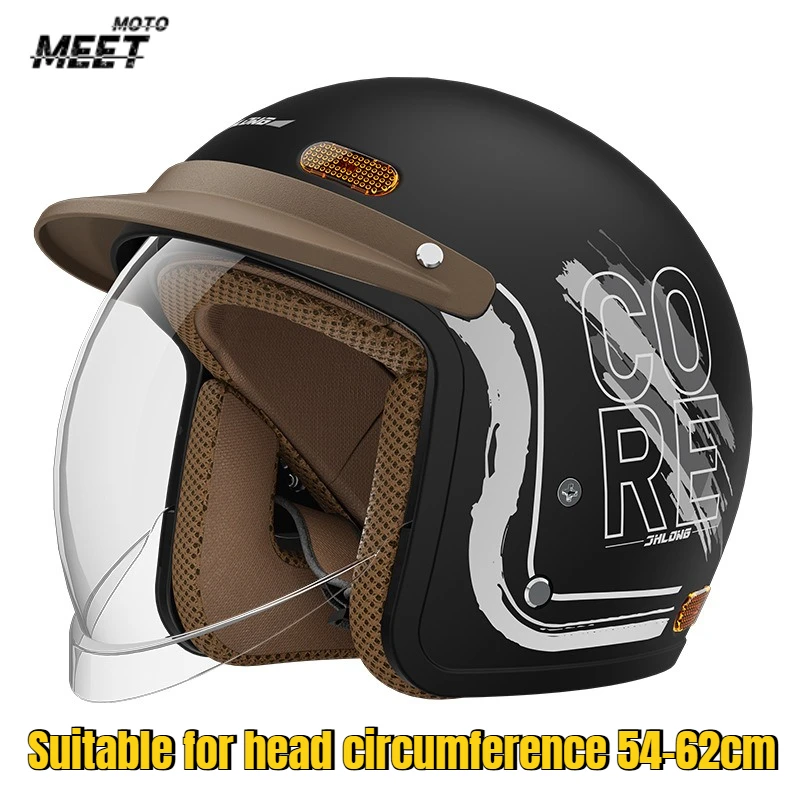 

Electric Motorcycle Helmet Men Women Retro Half Helmet All Season Universal Motorcycle SafetyHelmet casco moto cascos para moto