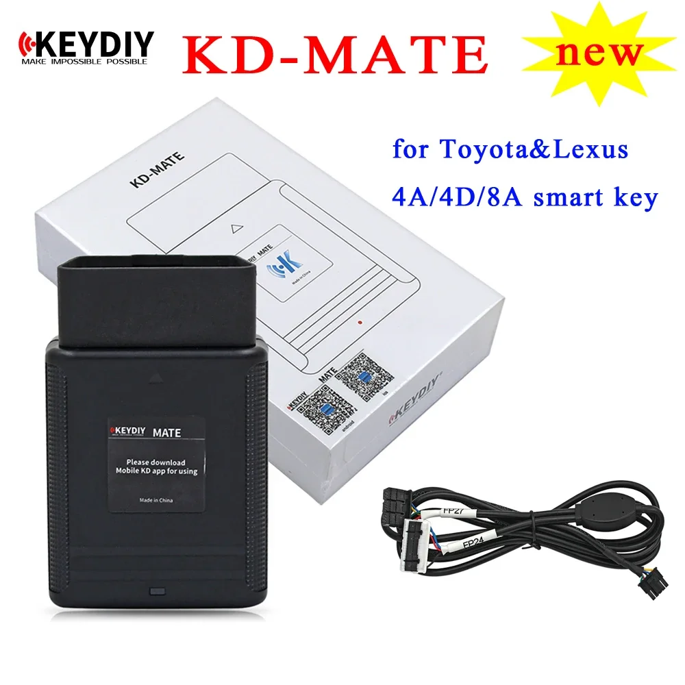 

KEYDIY KD KD-MATE OBD Adapter Bluetooth Connection Work with KD-X2 / KD-Max for Toyota 4A/4D/8A Smart Keys And All Key Lost