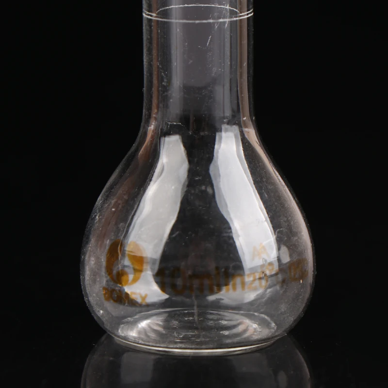 1Pc 10/25ml Transparent Glass Volumetric Flask Glassware With Stopper Chemistry Laboratory Glass Flask Supply With Stopper