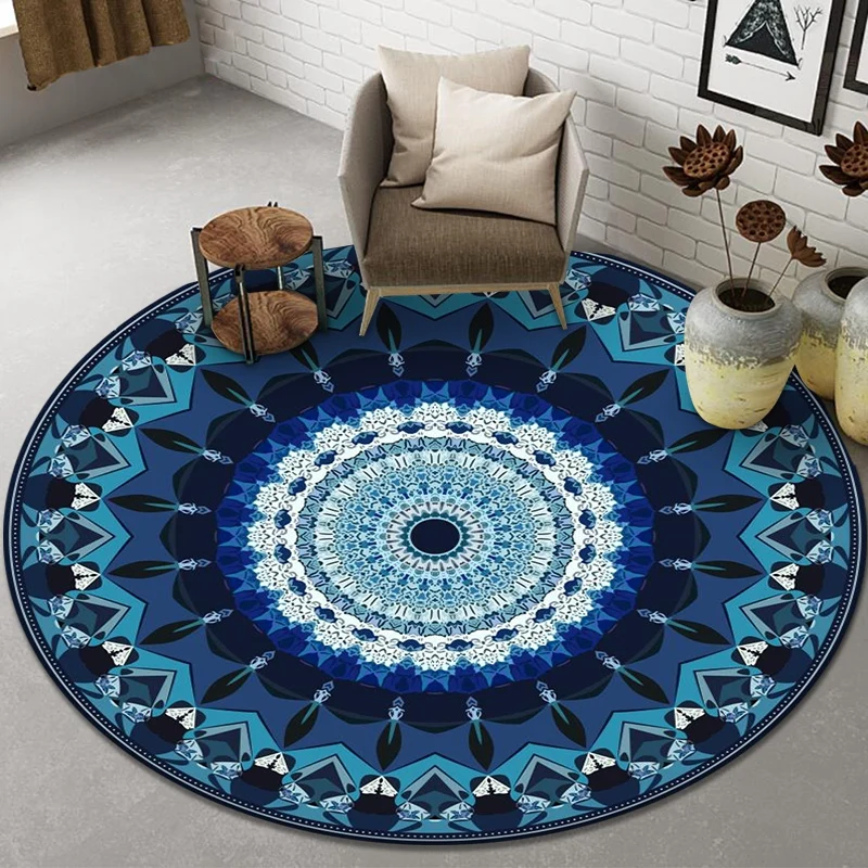 

Bohemia Round Carpets for Boys Kids Play Rug National Persian Living Room Area Rug Home Bedroom Bedside Carpet Chair Mat