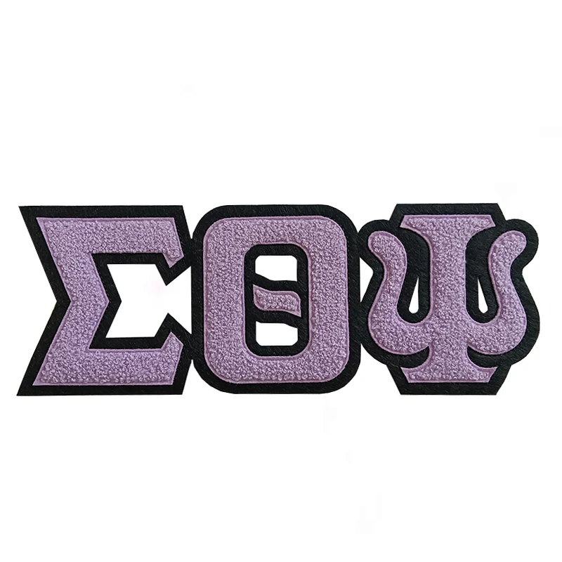 New Arrival Greek Embroidered Letters Alpha Soror Patch Kappa Beta Theta Sigma Chenille Iron on Alphabet  Applique Patches