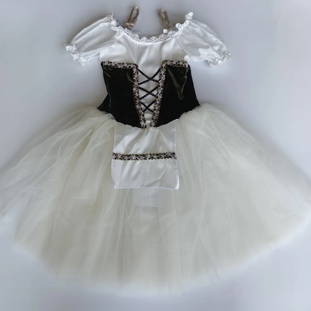 

Green Long Ballet Dress Girls Adult Women Kids Ballerina Modern Dance Costume Swan Dance Performance Dance Party Dress