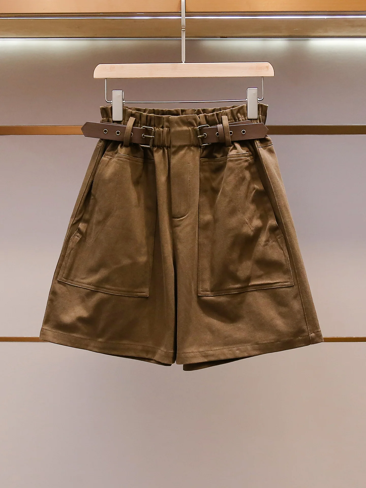 Withered Women's Summer New Collection Retro Style Fashionable Western Style Versatile High Waist A-line Wide Leg Shorts