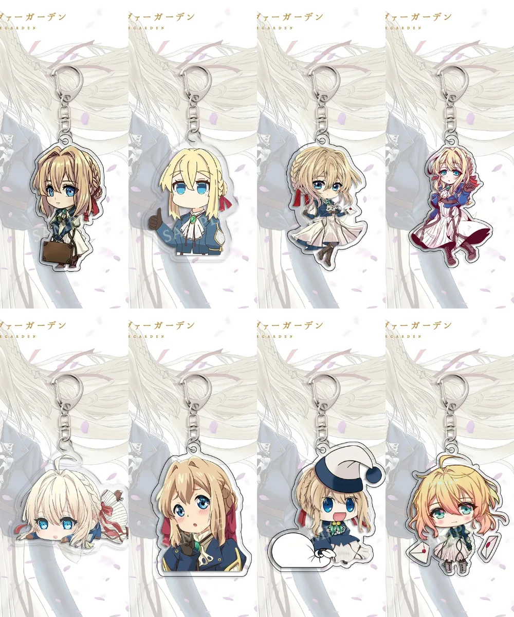Violet Evergarden‌ Anime Acrylic Keychain Jewelry Friends Key Chain Related Products Cultural Creativity Friends Gift Bag Charm