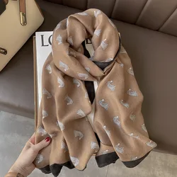 2023 Spring and Summer Luxury Brown Ladies Wild Leopard Scarf Female Long Scarf Shawl Thin Brown Fashionable Scarf Long Shawl