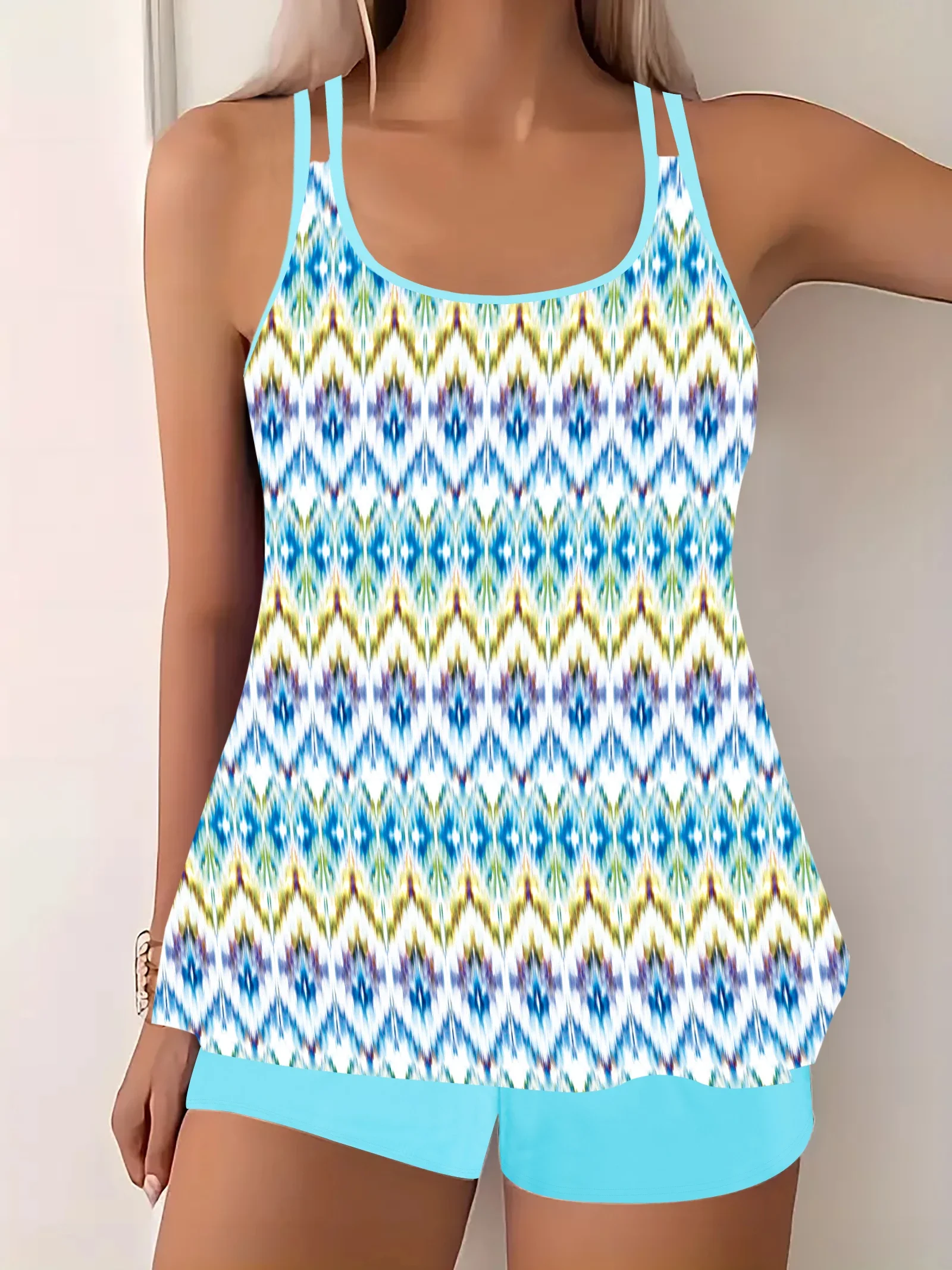 Costume da bagno bikini a due pezzi per donna Estate sexy tankini patchwork multicolore costume da bagno bikini sexy per le vacanze costumi da bagno estivi