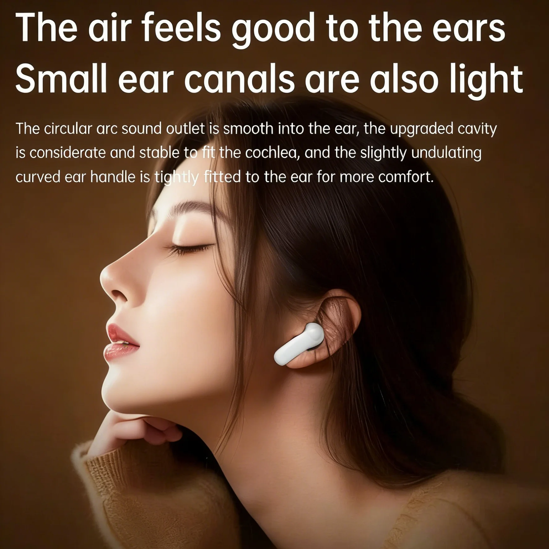 سماعات أذن بلوتوث لاسلكية شبه داخل الأذن، سماعات أذن مزودة بميكروفون، علبة شحن، صوت واضح، وقت تشغيل طويل