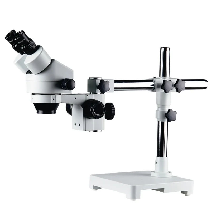 Gimbal Universal Continuous Zoom Binocular Stereo Microscope Zoom Long Arm Bracket 7-45X