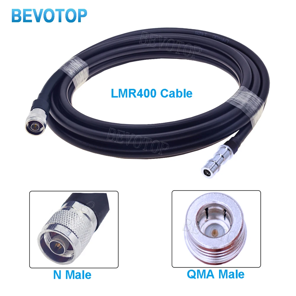 1Pcs LMR-400 N Male to QMA Male Plug Connector QMA to N Adapter 50-7 50 Ohm Low Loss LMR400 Cable RF Coaxial Jumper 15CM-30M