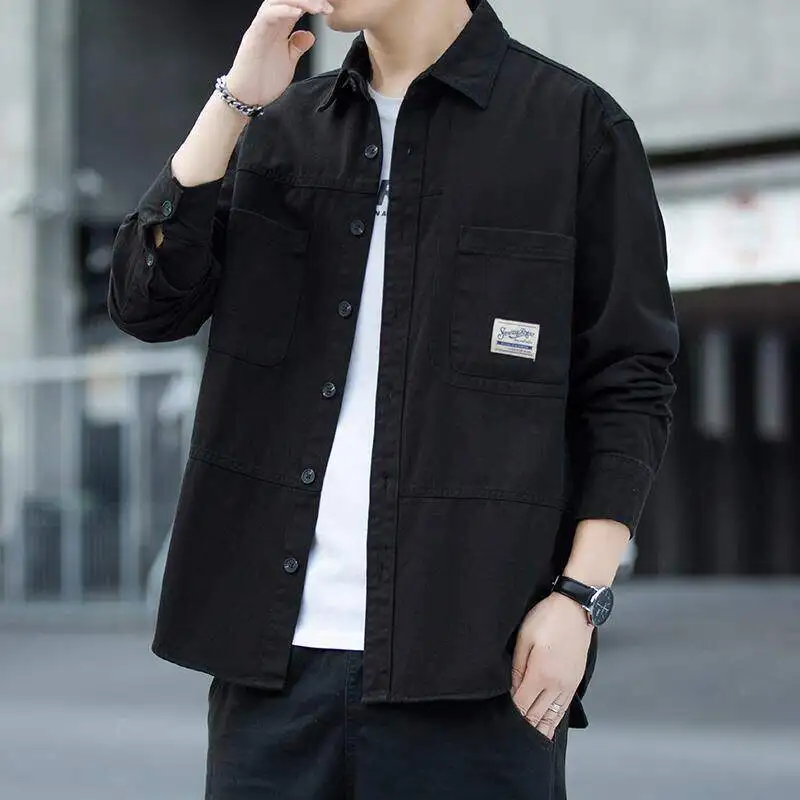Men's Long Sleeve Work Shirt Summer Construction Site Wear Resistant Dirt Proof Sun Protection Casual Quality Shirt Jacket