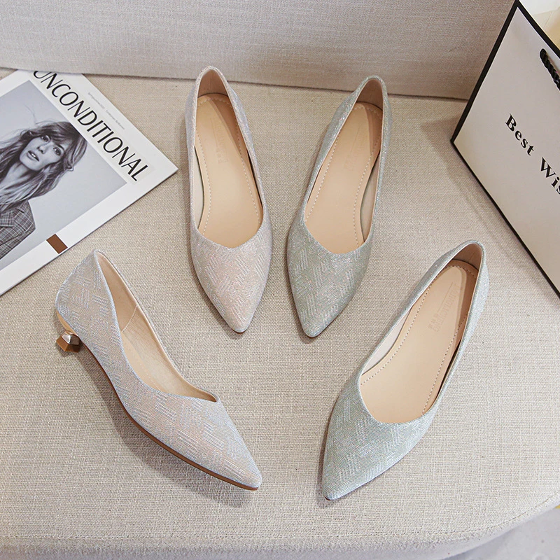 

Women’s Dark Brown Soft Suede Flats Crystal Buckle Pointed Toe Comfortable Dress Shoes For Office Daily Wear Elegant Shoes