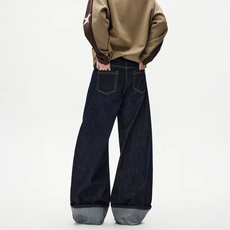 2026 Ropa Y2K Fashion Patchwork Color Block Black Baggy Jeans Pants For Men Clothing Straight Casual Denim Trousers Moda Hombre