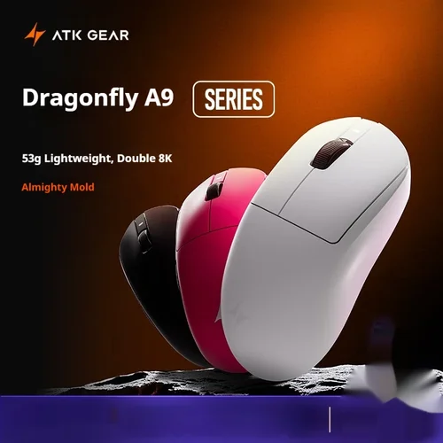 Imagen 2 del producto Ratón ATK A9 PRO MAX PLUS ULTRA Series, ratón inalámbrico Dual 8K, Bluetooth, ligero, PAW3950 Ultra Nordic52840, ratón para deportes electrónicos, regalo