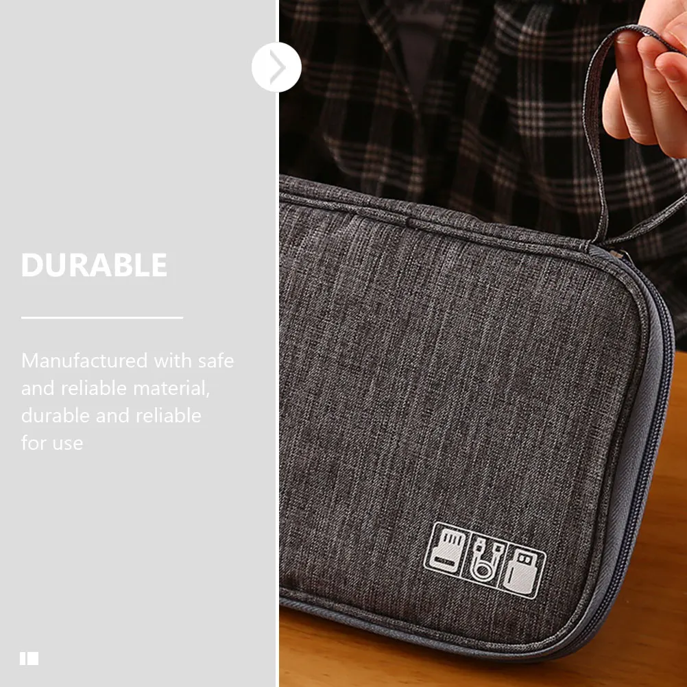 

Lightweight Waterproof Data Line Storage Bag Portable Electronic Organizer Travel Cord Case For Digital Accessories Reusable