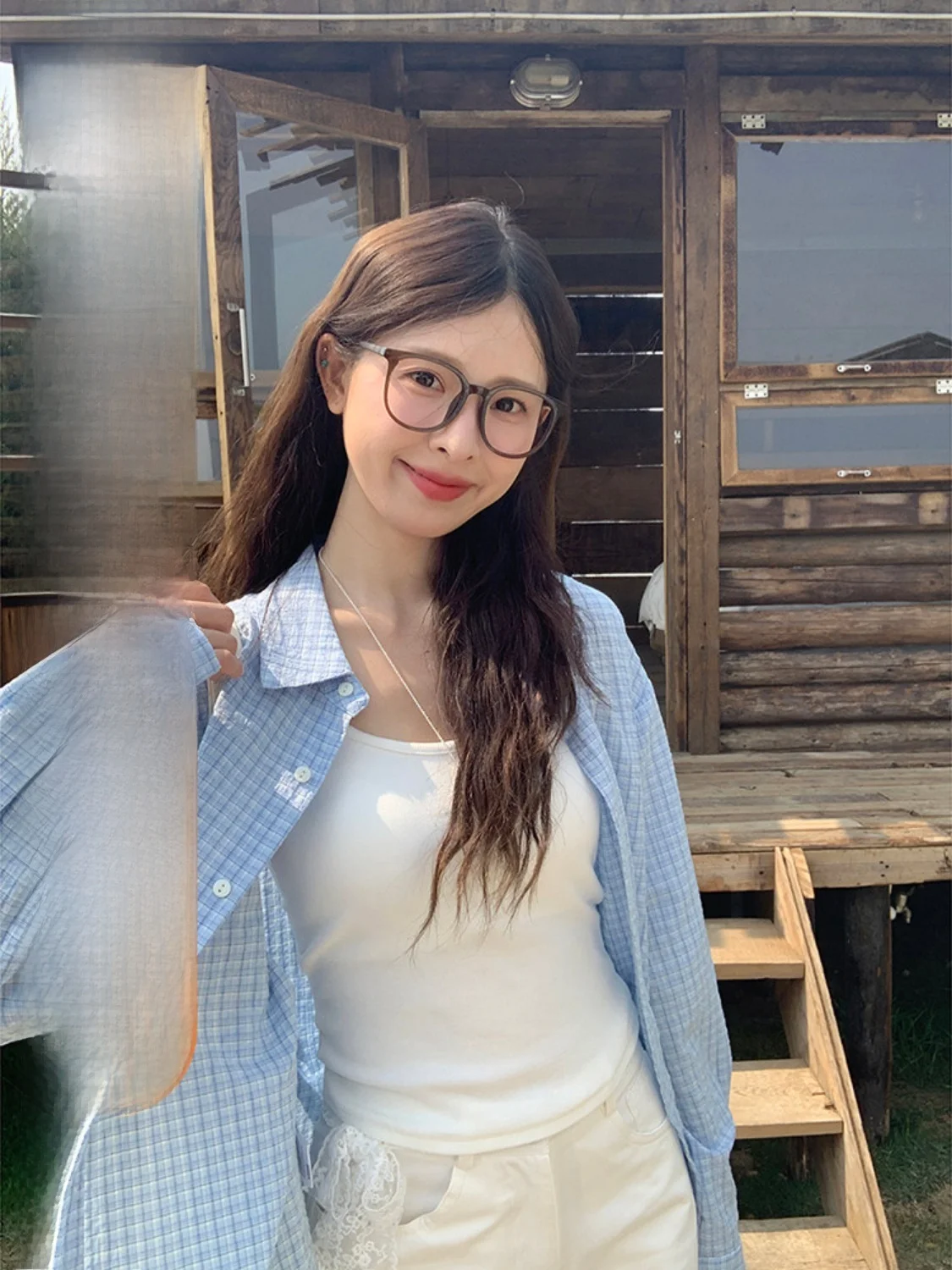 

Повседневная женская рубашка в клетку с длинным рукавом в корейском стиле, винтажная, в студенческом стиле, омолаживающая, свободная, модная, стильная.