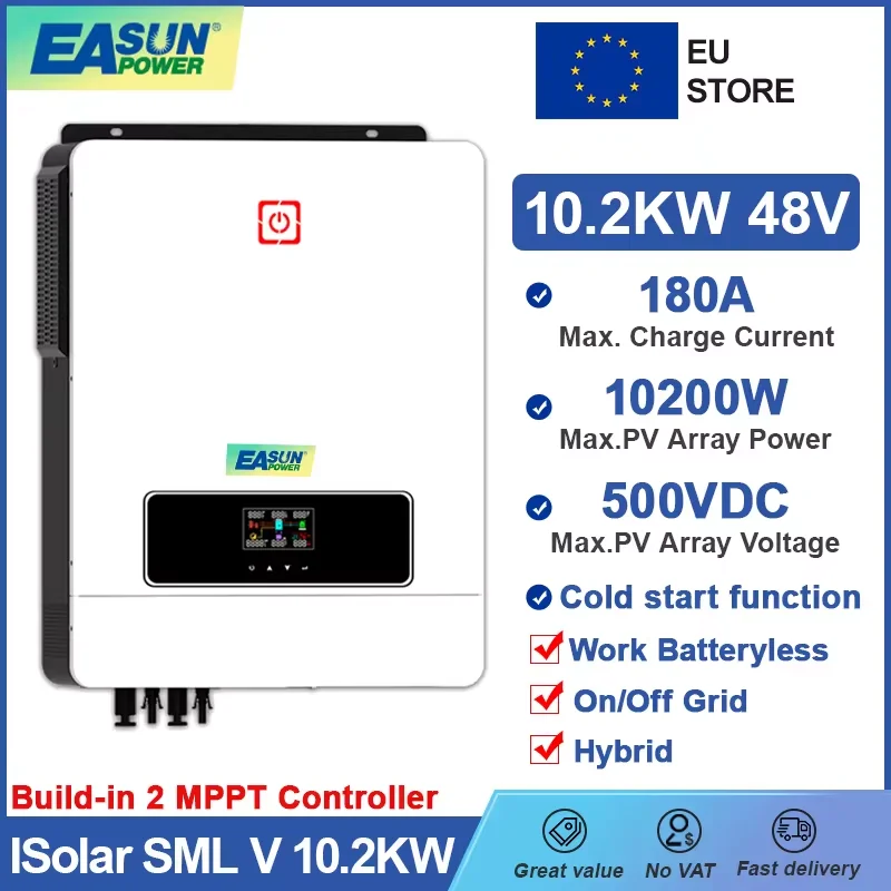 EASUN POWER 230V Single 10KW 48V Solar Inverter Grid Tie Inverter On Grid Off Grid Inverter With Max Solar Power 10200W MPPT