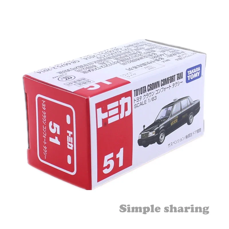 Takara Tomy Tomica No. 051 Toyota Crown Comfort Taxi 1/63 Dome Card Simulation Diecast Automotive Model Ornaments Cas Toys Gift