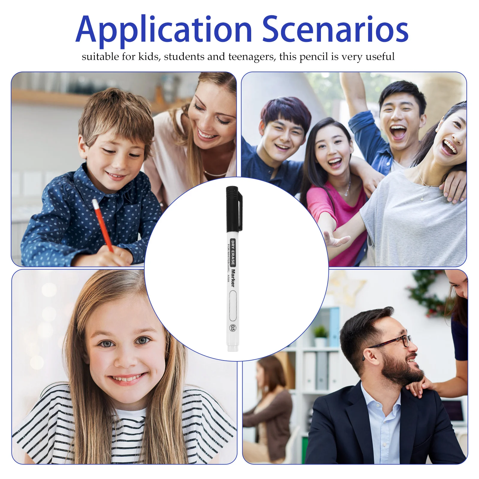 

10pcs Fine Tip Whiteboard Markers Black 0 5mm Dry Erase For Office School Classroom Student Teacher Marker Pen