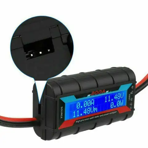 LCD 디지털 고정밀 암페어 계량기, RC 배터리 태양광 전력 분석기, 200A