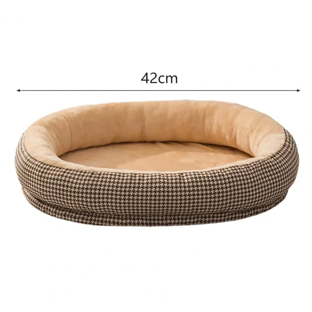 Cat Nest Fluffy Round Donut Dog Bed with Raised Edge Anti-slip Bottom Pet Bed for Medium Large Dogs Cats Premium Pet Supplies