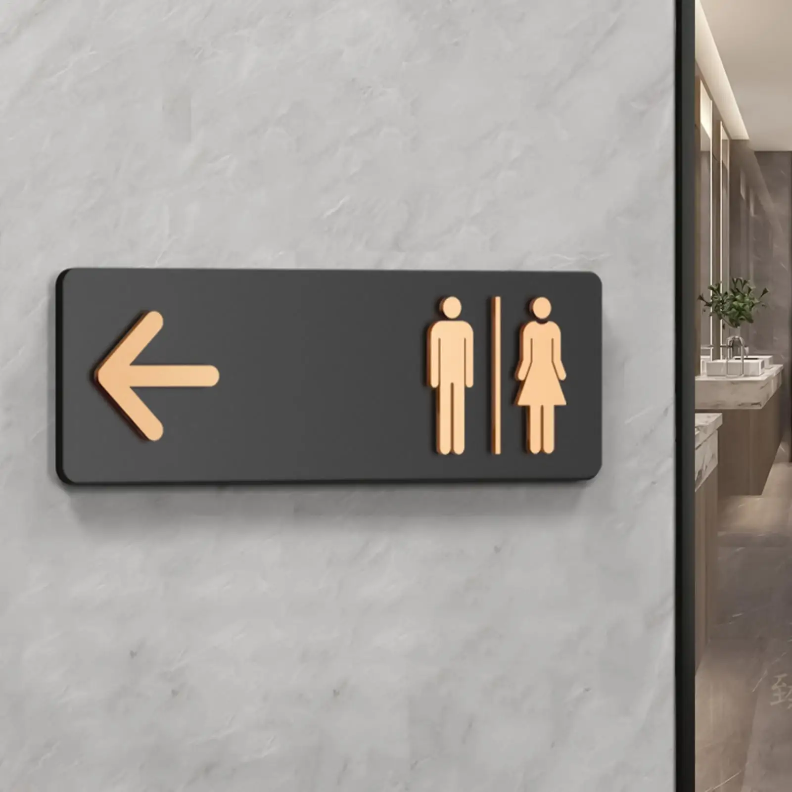 Letrero de Acrílico para Baño, Señalización Direccional Adhesiva para Inodoros, para Negocios, Hogar, Oficina, Restaurante, Lavandería, Compras