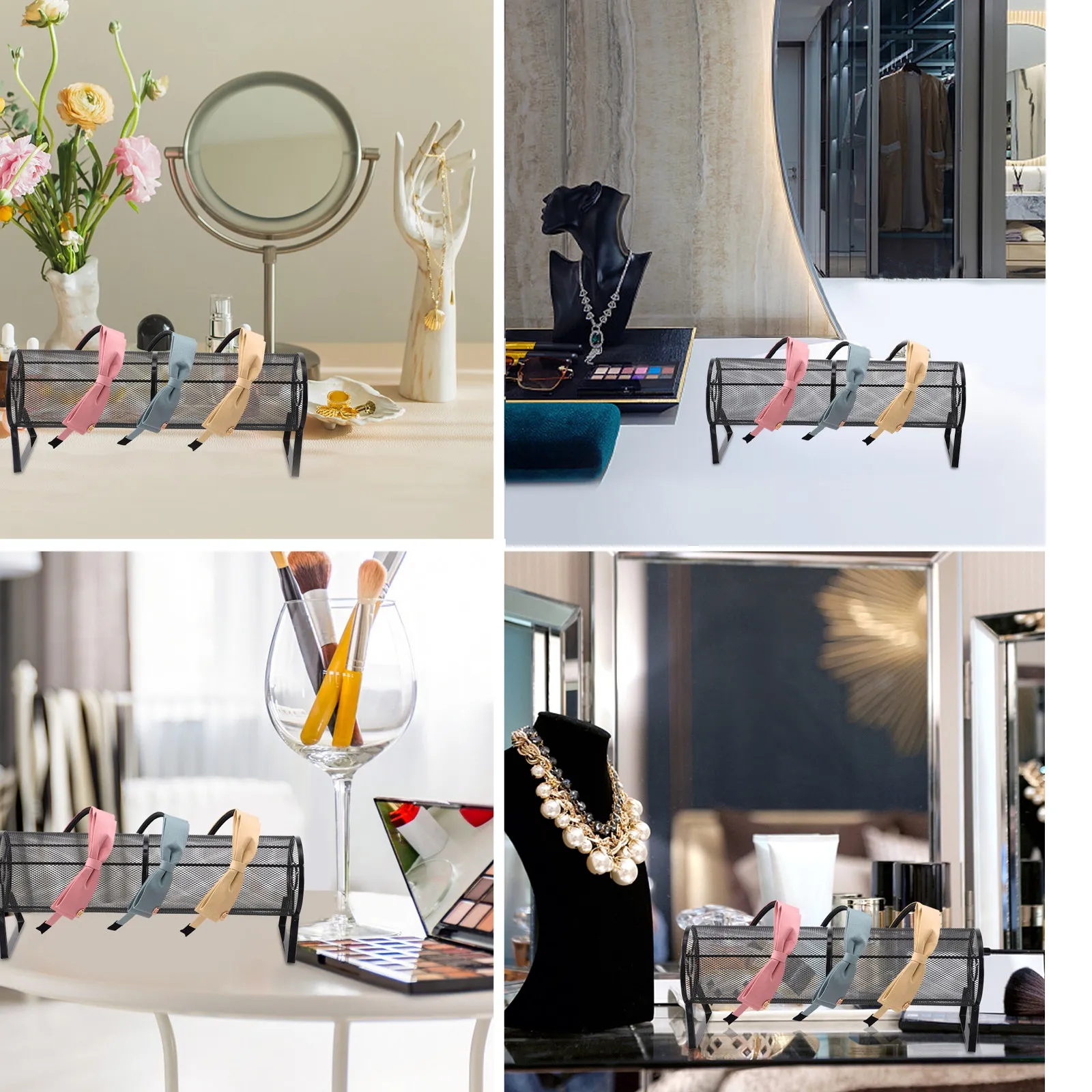 

1 шт. Железная подставка-органайзер для хранения повязок для волос и аксессуаров для волос для спальни и дома