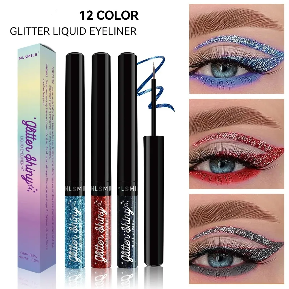 Diamant glänzende Eyeliner Lidschatten wasserdichte Glitzer Pailletten Eyeliner Lidschatten Make-up Schönheits kosmetik Silber Roségold Farbe