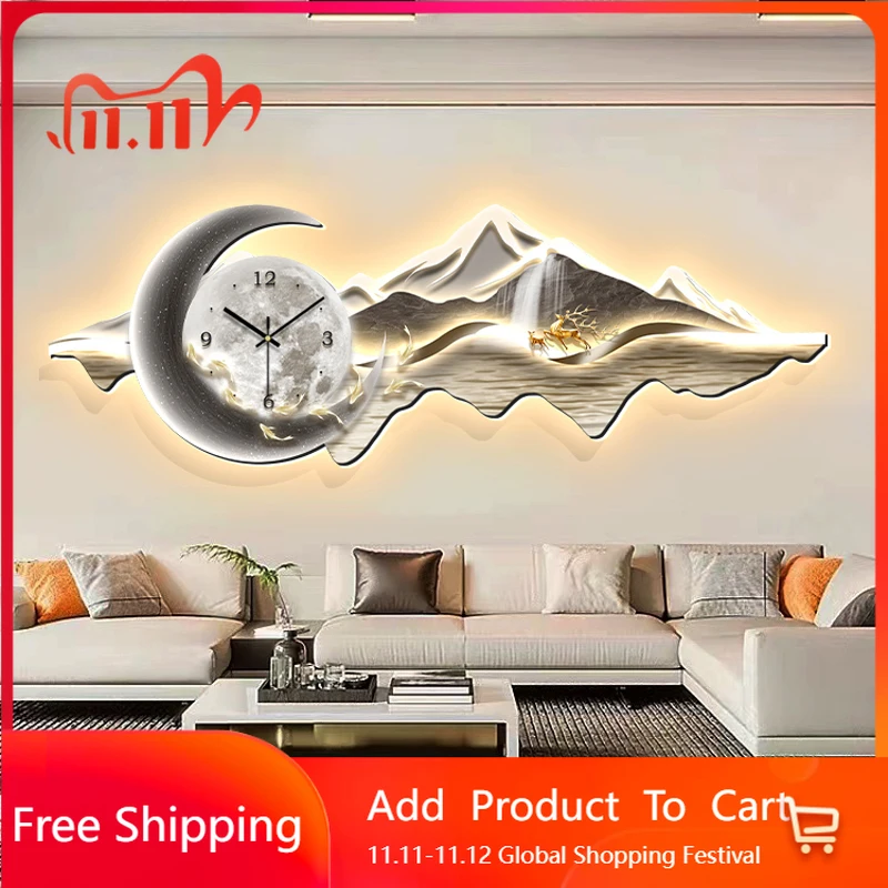 Restaurant Xenomorph Wall Watch Modern Aesthetic Luxury Korean Wall Watch Creative Minimalist Digital Wanduhr Home Decoration