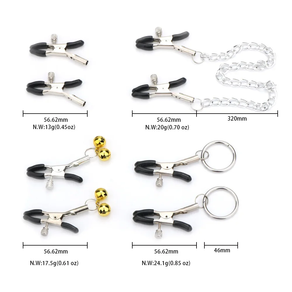 Metalen Tepelklem Met Metalen Ketting Voor Vrouwen Fetisj Tot Borst Schaamlippen Clip Stimulatie Massager Bdsm Bondage Seksproducten Volwassen